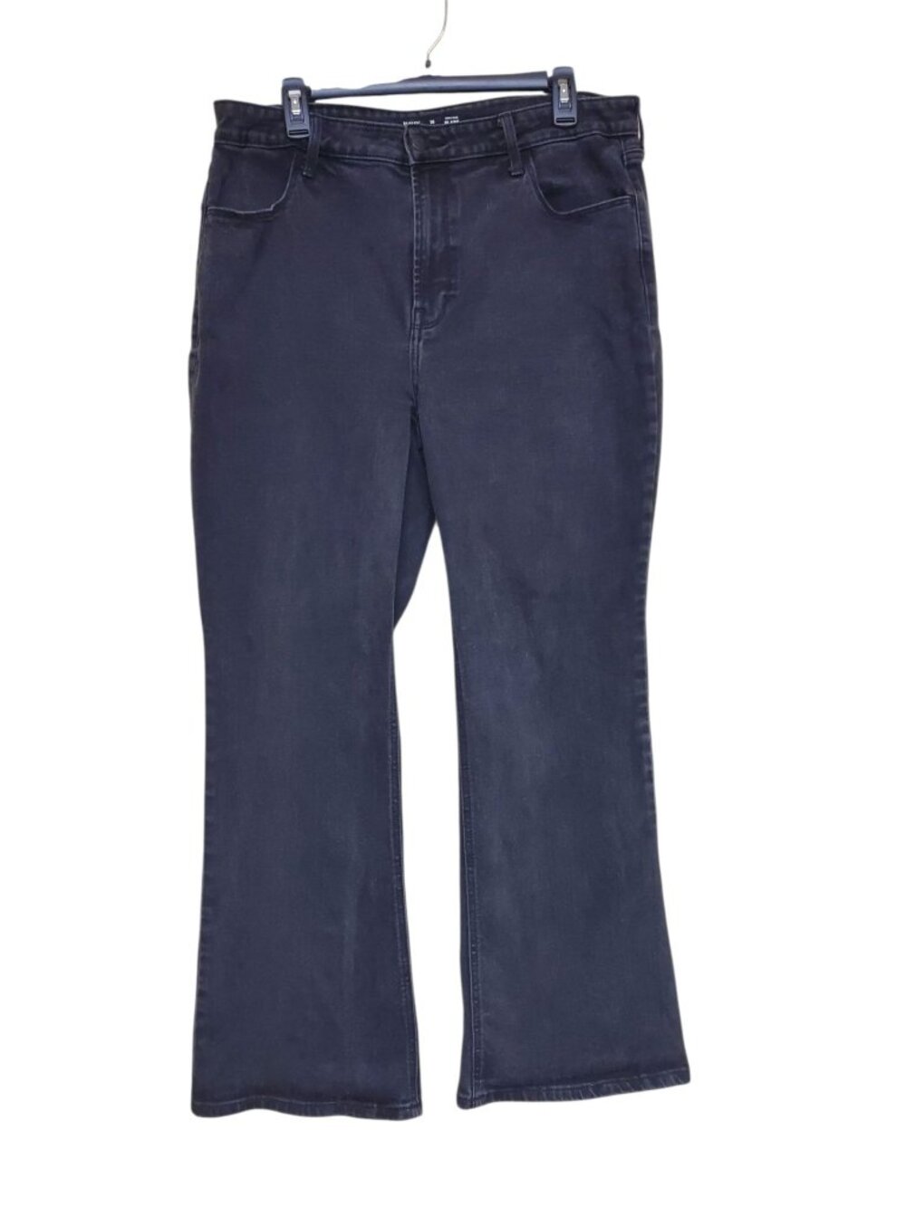 Old Navy High Rise Flare Woman's Faded Black Stretch 5 Pocket Denim Jean Plus 16